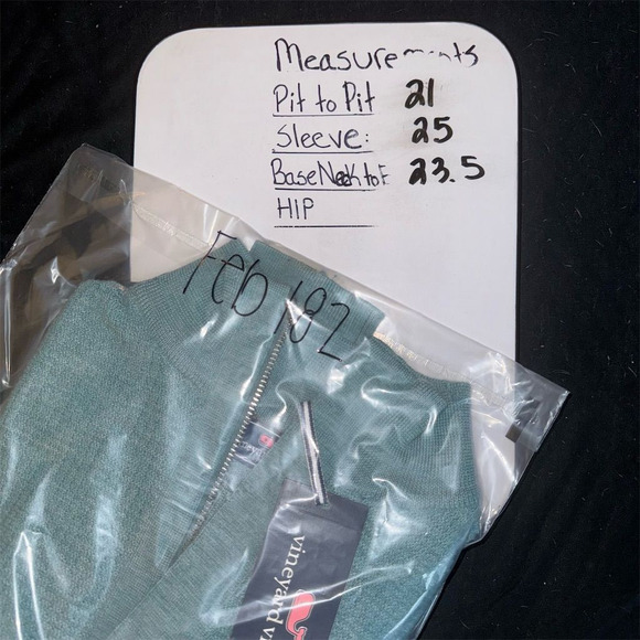 Vineyard Vines NWT XS Green Half Zip Merino Wool Sweater Pullover - Picture 6 of 6